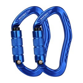 XINDA 22KN Auto Locking Carabiner Clip - Twist Lock Climbing Carabiner CE UIAA Certified, Heavy Duty Carabiners for Climbing,Rappelling,Hammock,Hiking,Camping (2 pcs Blue)