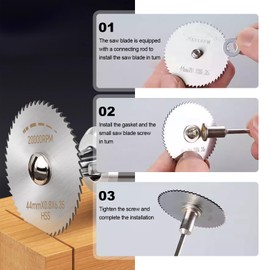 42-Piece Cutting Discs Circular Saw Blade Set, HSS Circular Saw Blades Diamond, Black Mesh Piece Saw Blade Made of High-Speed Steel, for Cutting Wood, Plastic and Metal