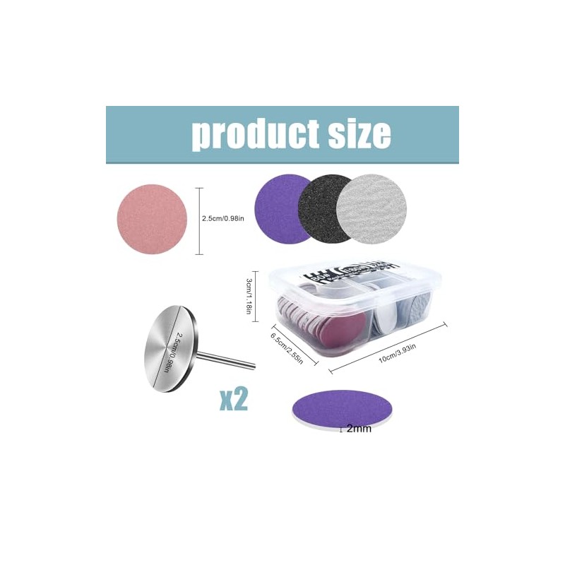 Pack of 120 Sanding Discs Pedicure, 25 mm Replacement Sandpaper