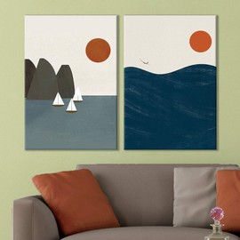 SIGNWIN 2 Piece Canvas Wall Art Modern Art Canvas Prints Home Artwork Decoration for Living Room,Bedroom - 16"x24" x 2 Panels