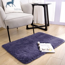 Noahas Fluffy Taro Purple Rugs for Bedroom Girls,Door Mat Indoor Entrance,2x3 Shaggy Small Non-Slip Entryway Entry Area Rugs,Soft Bedside Throw Kids Carpet Home Decor