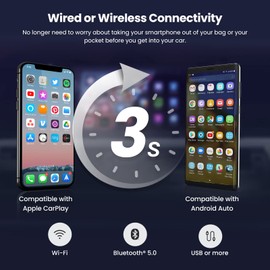 maXpeedingrods Double Din Android Car Stereo Radio with Wireless Apple CarPlay & Android Auto, 7 Inch HD Touchscreen in-Dash GPS Navigation Head Unit, Bluetooth, Wi-Fi, USB Charging, 2G+32G, Q96