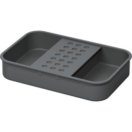 NINKA 5003.91 41514 4.2/5.5/8 Litre Organic Bowl eins2top Small Against Unpleasant Odours, Cover with Filter, Dark Grey, Silver