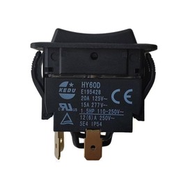 HY60D KEDU 20A 125VAC RET-EXT 4Pin (ON)-OFF-(ON) Pushbutton Switch