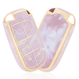 YALNORVA for Jeep Dodge Key Fob CoverKey Fob Case Cover Fits for Jeep Grand Cherokee Renegade Compass Dodge Charger Durango Journey Challenger Chrysler 200 300 Key