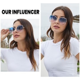 DUCO 1226 Women's Sunglasses, Polarized Sunglasses, UV 400 Protection, For Driving, Fashionable, Small Face, blue-pink