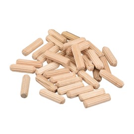sourcing map Wooden Dove Pins Pack of 50 6 x 20 mm (1/4 x 3/4 Inch) Ribbed Bevelled Ends Wood Dove Pegs Oven Dried Hardwood for Woodworking Furniture Shelf
