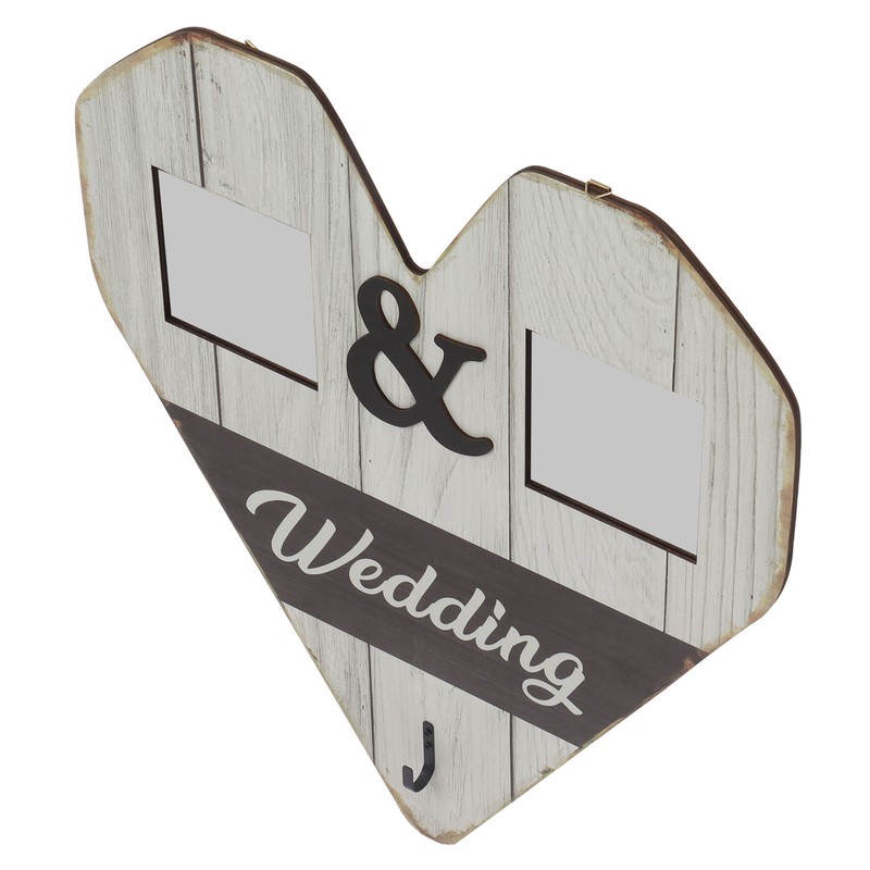 Wood Wedding Picture Frame Key Hook Wall Hanging Decoration Love