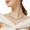 FOOIND Natural Turquoise Necklace for Women Girl, Asymmetric Design Handmade