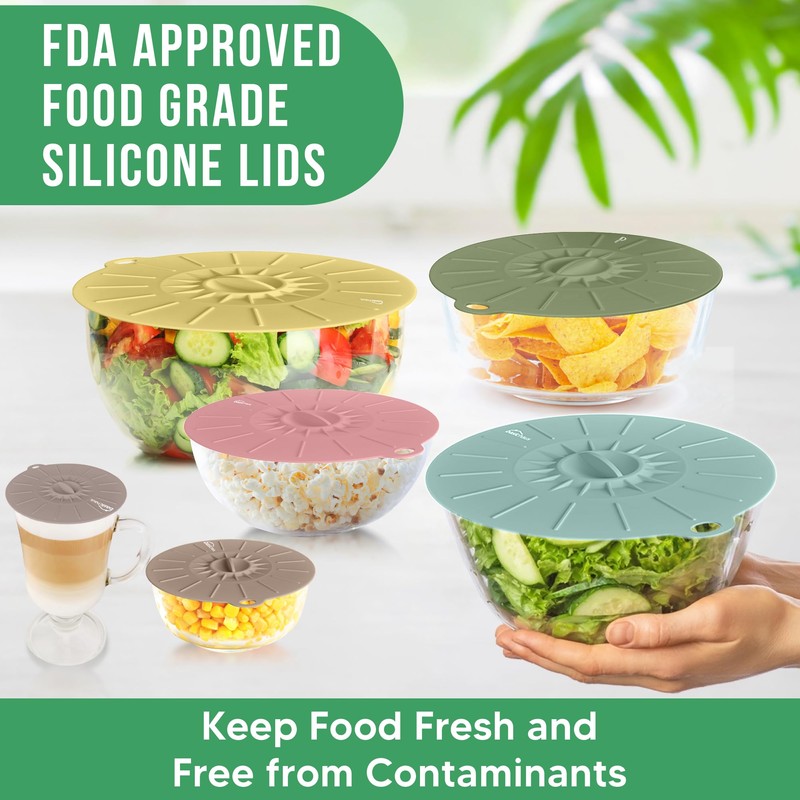 Silicone Lids for Food Storage - 6 Pack - 6