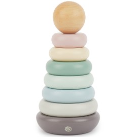 Bieco | baby stacking rings | baby stacking toy | rainbow stacker | ring stacker toy | stacking rings | stacking rings baby | wooden baby toy | wooden stacking toys | montessori stacking toys