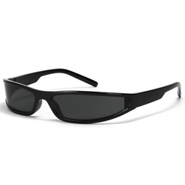 SHEEN KELLY Wrap Around Sunglasses for Men Women Vintage Gangster Style Sunglasses Futuristic Glasses, 1