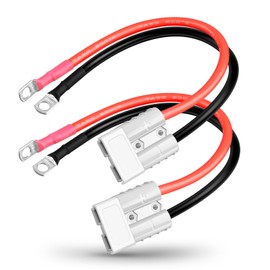 PAEKQ 50 Amp Battery Quick Connect/Disconnect Connector 7AWG 50A SB50 Anderson Connector Battery Cable to O Ring Terminal 12V-72V Wire Harness Plug Kit for Car Winch Trailer,Forklift 1Pair