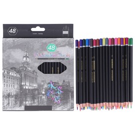 48Pcs Watercolor Pencils Soft Bright Colors Seamless 3.3mm Lead Effect Lightfast Art Pencils for Student Artist Beginner