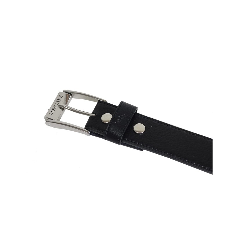Lowlife Triple S Studded Leather Belt in Black and Silver