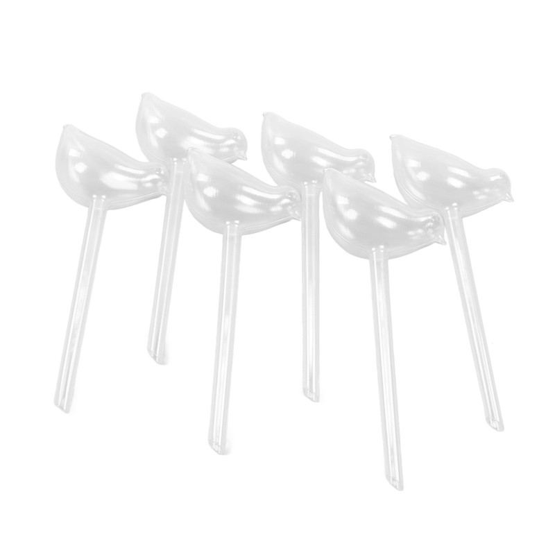 6Pcs Bird Shaped Plant Waterer Automatic Glass Bird Shape Design