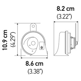 Hella - Bocina de tono bajo con soporte, Negro