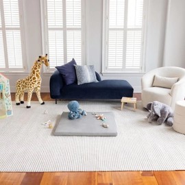 Nurture& Baby Padded Play Mat | Non-Toxic Foam Floor Activity Pad for Babies, Toddlers, Infants | Activity, Tummy Time, Crawling (Mini 38" x 38", Gray)