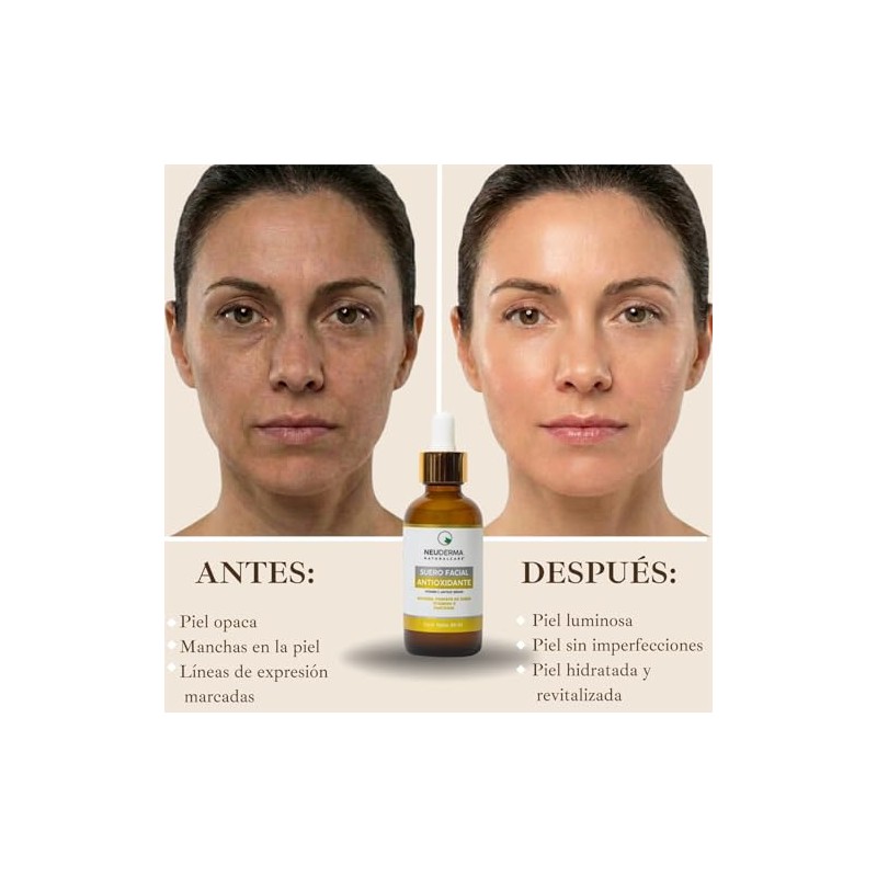 Suero Facial Antioxidante con Vitamina C + Ácido Hialurónico +