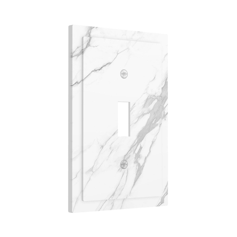 Nadoabtm Decorative Light Switch Cover Modern White Gray Marble 1