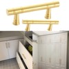 MACHSWON 128mm Brushed Pattern Grooved Pure Brass Handle Solid Thick