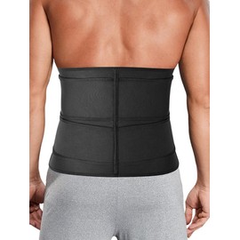Men's Zipper Velcro Adjustable Waist Trainer, Casual Tummy Control Waist Cincher, Men's Shapewear for Daily Use, Workout Tops, Waist Trainer for Gym - Color: Black, Size: M