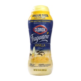 Clorox Fraganzia Laundry Scent Booster Crystals in Vanilla Scent - Scented In-Wash Freshener Beads for Fresh, Clean, Great Smelling Clothes and Linens, 70 Oz