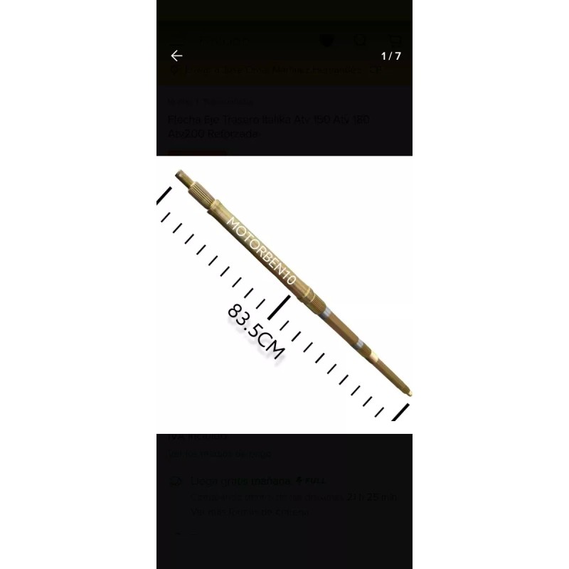 Italika Flecha Eje Trasero Italika Atv 150 Atv 180 Atv200