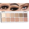12-Color Nude Eyeshadow Palette - Long-Lasting Matte Pink & Brown