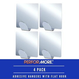 4 Pack Adhesive Hooks Hanger for Wall Stainless Steel Strong Waterproof Stick On Wall Hangers Sticky Hooks for Hanging Bathroom Kitchen Bags Jacket Towels Hats Coat and More