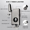 VloEssic 6-in-1 Triple Jet Butane Torch Lighter Built-in V &