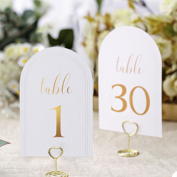Arch Table Numbers 1-30 + Head Table,4x6 Inch White Art