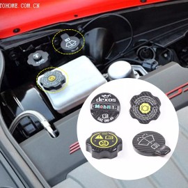 e-power-auto-Trim Carbon Fiber Engine Cabin Brake Oil Fluid Water Tank Cap Cover For Corvette C7