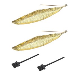 Pack of 2 Incense Sticks, Incense Holder Leaf, 21 cm Leaves Ash Catcher, Incense Stick Holder Metal, Leaf Incense Holder, for Bedroom, Office, Yoga, Meditation