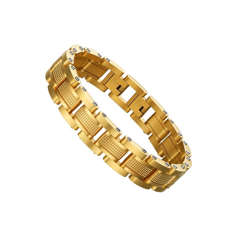 Zillaly Men Bracelet Stainless Steel men black bracelet Link diamond
