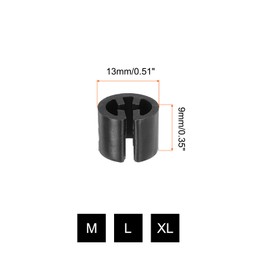 PATIKIL 100pcs Hanger Markers S/M/L/XL Fits Hanger Rod for Garment Color Coding Black