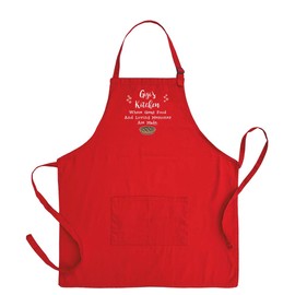 ThisWear Gifts For Gigi Gifts For Grandma Gigi's Kitchen Where Great Food Loving Memories Are Made Two Pocket Adjustable Bib Apron Red