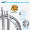 Refrigerator Water Line Kit - 10FT Stainless Steel Braided Ice