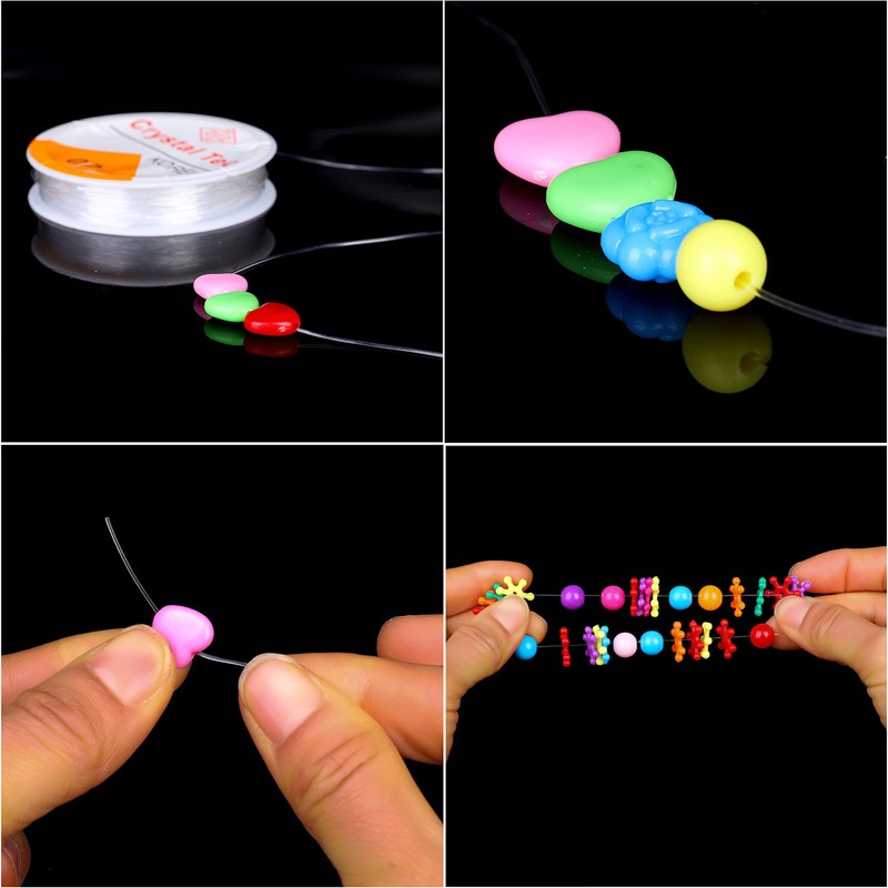 QH-Shop Children's DIY Bracelet 24 Compartments Colour Plastic String Beads