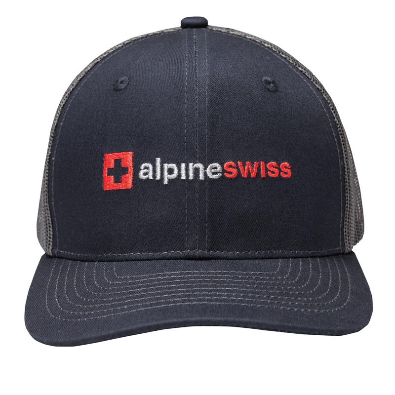 Alpine Swiss Trucker Hat Snapback Mesh Back Cap Adjustable Breathable