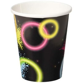 Creative Converting 318133 Glow Party 9 Oz. Paper Cups (8), One Size, Multicolor