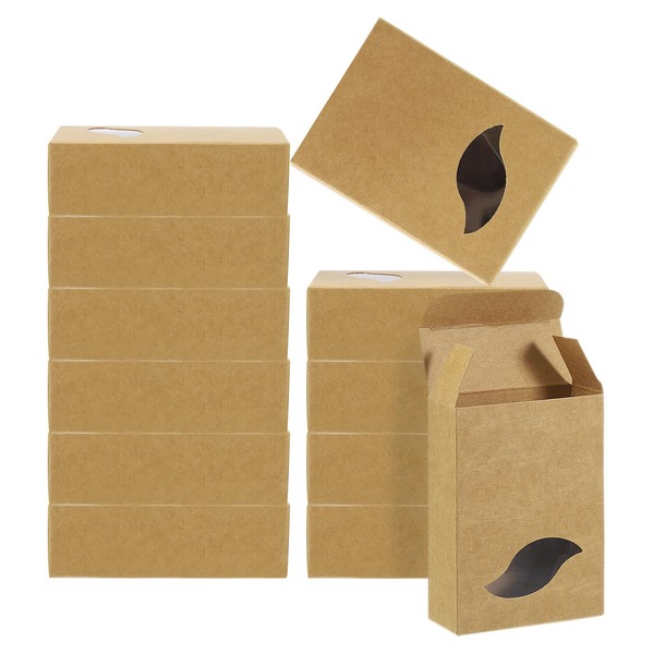 PATIKIL 3.8x2.8x1.2 Paper Soap Box with Window, 40 Pack Homemade