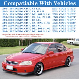 VS50500R Compatible With Honda Civic Engine Valve Cover Gasket & Gromets & Spark Plug Tube Seals 1992-2000 Del Sol Si/S/Si VX CX DX LX VP GX HX Ex Si 1.6L L4 SOHC 16V VC4029 VS50499R