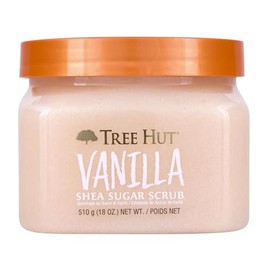 Tree Hut Exfoliante corporal hidratante y exfoliante de azúcar de karité de vainilla, 18 onzas