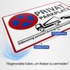 Upifen Private Parking Sign with Posts Aluminium 30 x 20