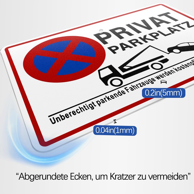 Upifen Private Parking Sign with Posts Aluminium 30 x 20