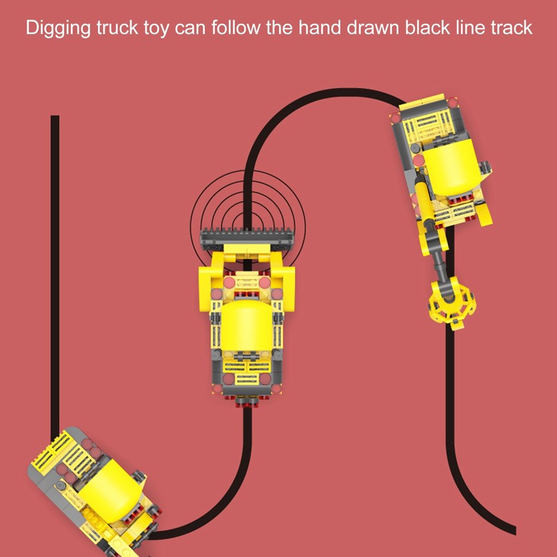 Digging Truck Toy Inductive DIY Assembly Electronic Vehicle Excavator Construction