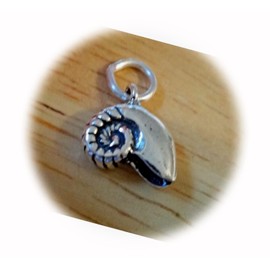 New Sterling Silver 3D 12x11mm Small Nautilus Seashell Snail Shell Charm CII2782SEE