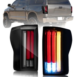 Sheraho LED Tail Light Pair Compatible with 2007-2013 Toyota Tundra Pickup Truck Taillights Brake Lamps Back Lights Stop Lights Black Housing Smoked Lens LH+RH