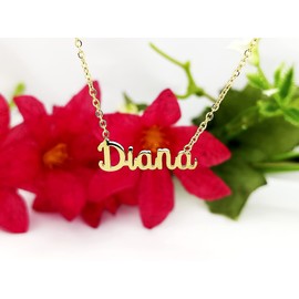 Damen-Halskette mit Namen, Edelstahl, mit Original-Geschenkbox, personalisierter Schmuck für Freunde, Brautpaar Only Faith, standard, Edelstahl, Nicht zutreffend.